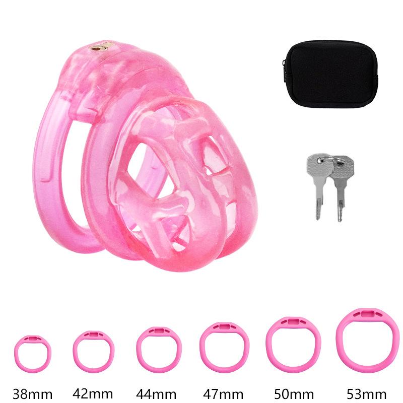 With 5 Size Cock Rings Penis Soft Silicone Chastity Cage Device Anti-Cheating Penis Lock Restraints for Men Discreet Sex Toy 18+