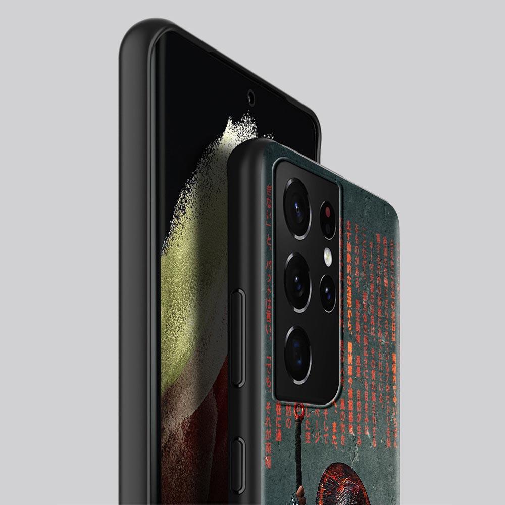 Japońska sztuka samurajska pokrowiec na smartfona do Samsung Galaxy S21 Ultra S20 Fe S10 Plus S9 S10e S10lite Shell miękkie Fundas