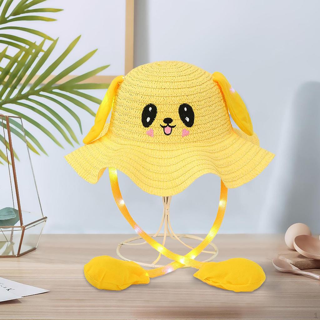 Kids Bunny Hat Lighted Bucket Cap Fashion Sun for Outdoor Sports Vocation