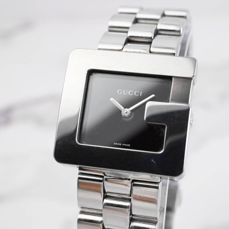 Used [New battery] Good condition, working item GUCCI Gucci unisex wristwatch rectangular G motif