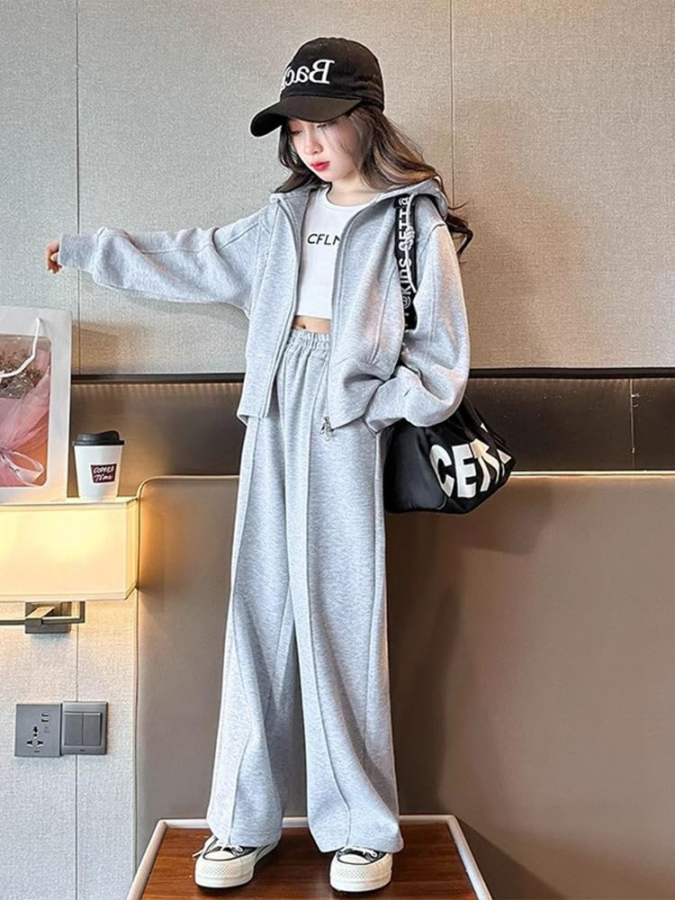 KOSIKINI Casual Tracksuit Junior Long Sleeve Hoodie and Sports Sizes and Available In Sizes and This Item Is Available In Sizes and Girls' Set, Kids'