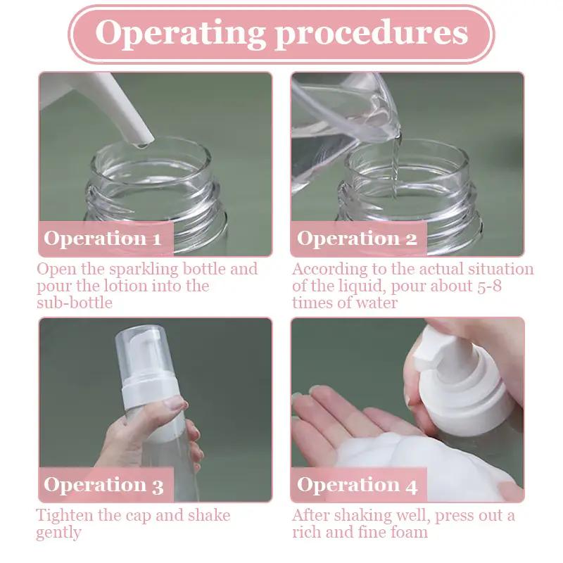 2/1 Stück Schaumpumpe Flasche Leer Plastik Mousse Spender für Gesichtsreiniger Seife Nachfüllbar Reise Shampoo Behälter 30-100ml