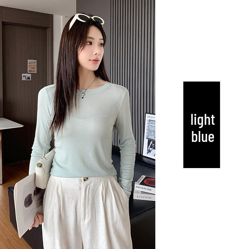 

Женская футболка с капюшоном Meiyang Tencel весна/лето с длинными рукавами — легкая защита от солнца и многослойность F/M (40-55 kg) светло-синий