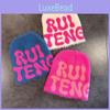 Ruiteng Letter Korean Style Plush Knit Hat For Autumn And Winter Fashion
