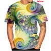 Latest Fashion Men's Colorful 3D Printed T-Shirt Swirl Funny Short Sleeve T-Shirt