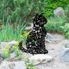 2D Iron Garden Art Metal Flower Cat Stake Outdoor Patio Lawn Decor Christmas Gift for Cat Lovers