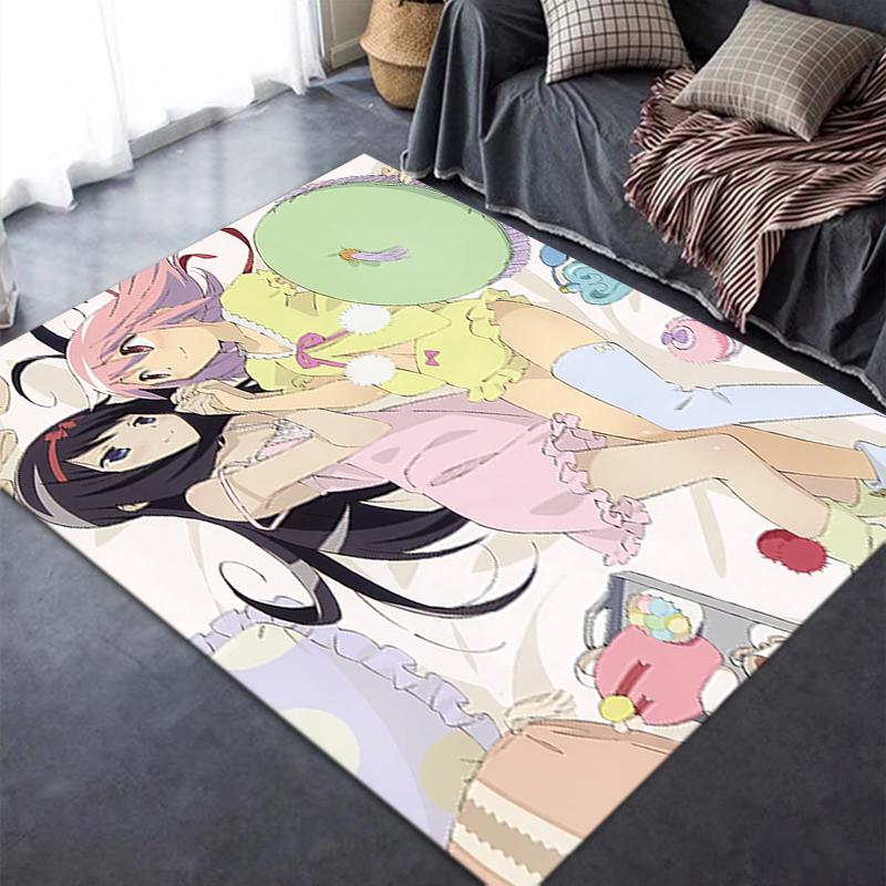 2026 NEW Puella Magi Madoka Magica Carpet Rug for Living Room Bedroom Home Sofa Decoration,Kids play Non-slip Floor Mat