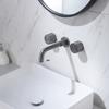 Grey Bathroom Faucet Brush Gold basin faucet Brass widespread faucet Tap luxury Basin Mixer Hot And Cold shower room sink Faucet