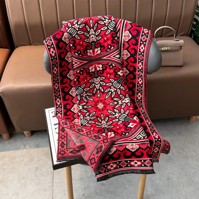 Scarf Autumn and Winter Atmosphere, Ancient Style Thickened and Warm, Oversized Shawl Versatile Imitation Cashmere Double-sided Dual-purpose Scarf