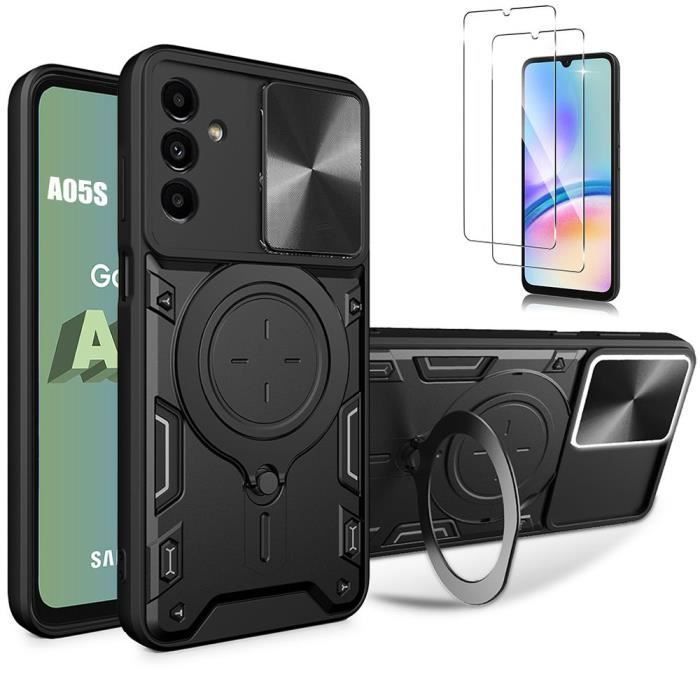 Coque de protection - BOOLING - Samsung Galaxy A05s - Antichoc - Protège-caméra - Support Rotatif