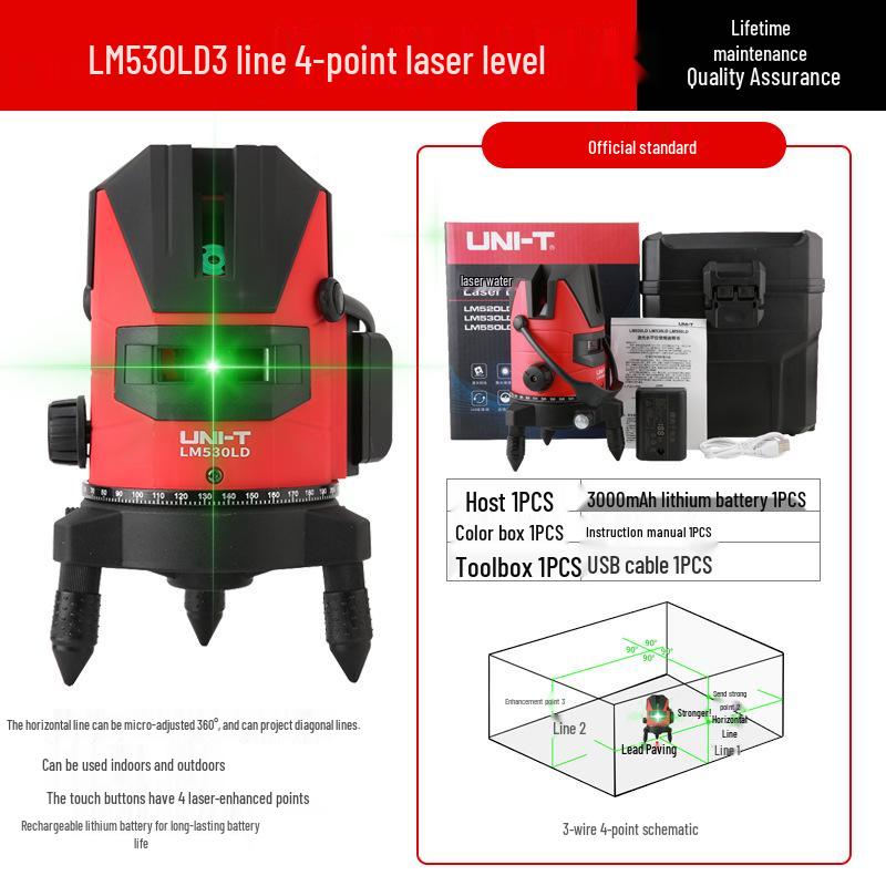 

Uni-T LM520H High-Precision Green Laser Level for Carpentry & Building