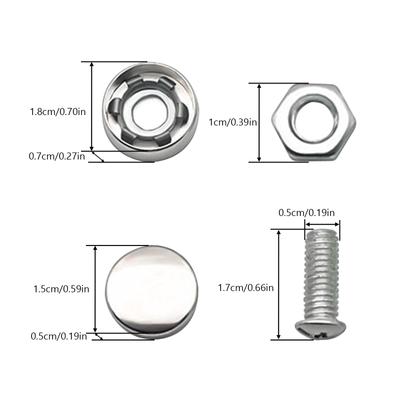 4Pcs/Set Chrome Anti-theft Screws Car License Plate Bolts Frame Screw for Fastening Frame, License Plate Cover Security Bolts