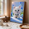 DIY Little White Dog Pearl Art Painting for Home Wall Decor Arts Craft  for Adults/Beginners Gift Idea Home Decor Without Frame