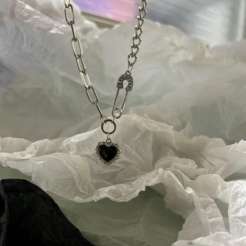 Krystall opal anheng flytende metall halskjede for kvinner krage kjede geometrisk uregelmessig vintage choker Y2K smykker tilbehør