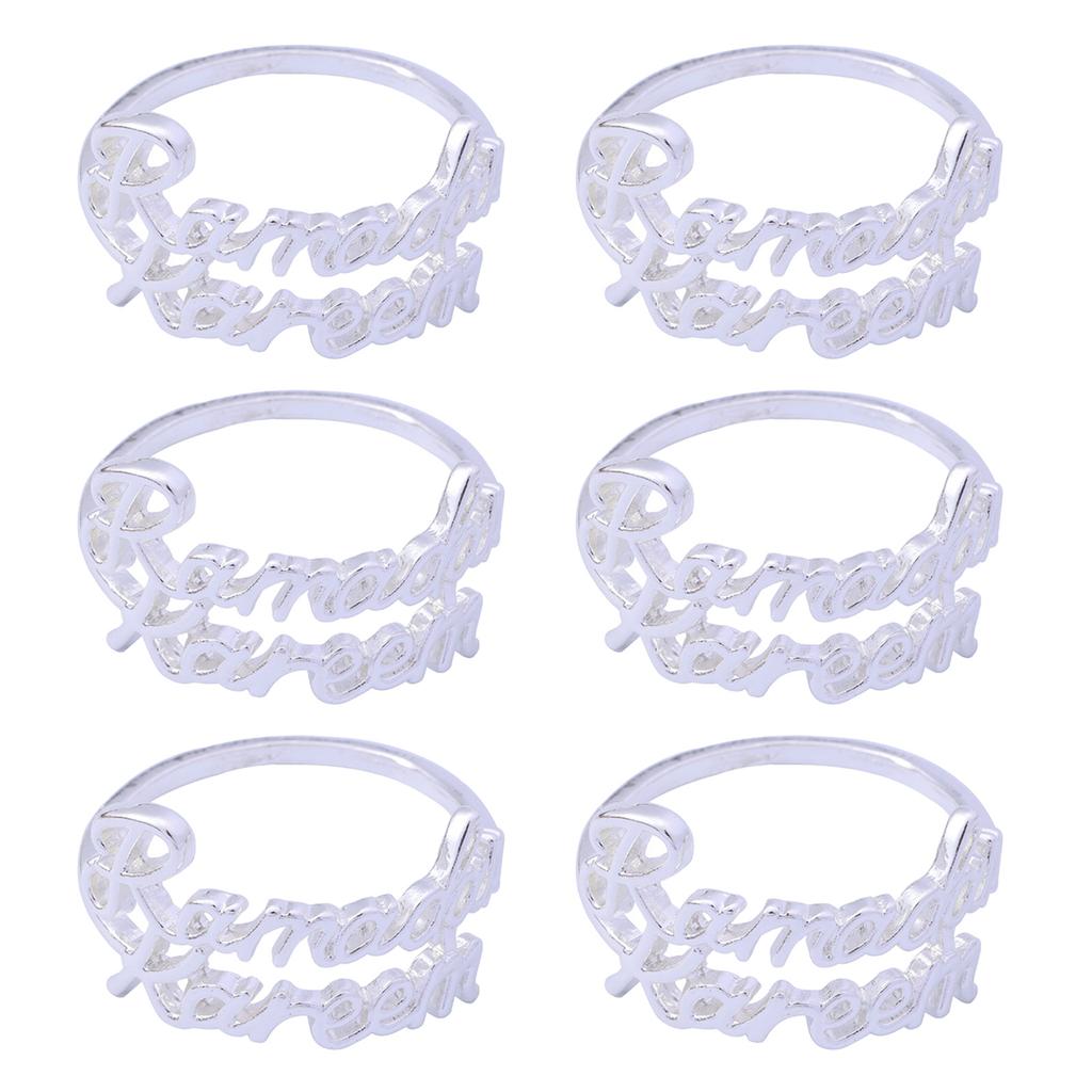 Pack of 6 Corrosion Resistant Napkin Rings Muslims Napkins Buckles for Wedding Banquet Versatile Table Decoration