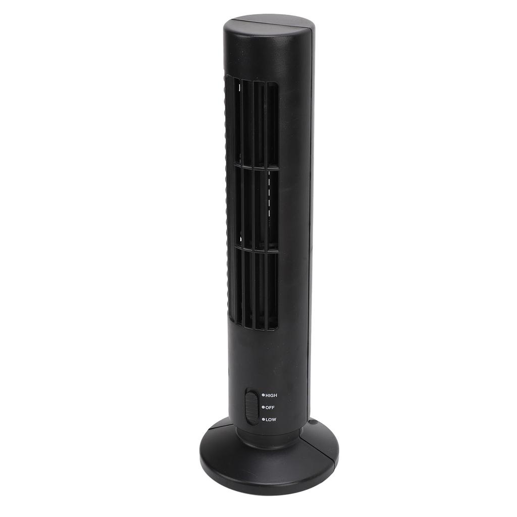 Smart Floor Fan Black Quiet 2 Speeds Powerful Bladeless Tower Fan for Home Bedroom Office Room