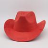 Top Hat New Amazon Hot-Selling Western Denim Curled Brim Concave Convex Top Retro Riding Hat Men'S And Women'S Woolen Felt Hat