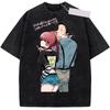 Summer Casual Cartoon Cotton Short‑sleeve Top Washed T‑shirt with Yamada from Anime Smoking Behind the Supermarket with You