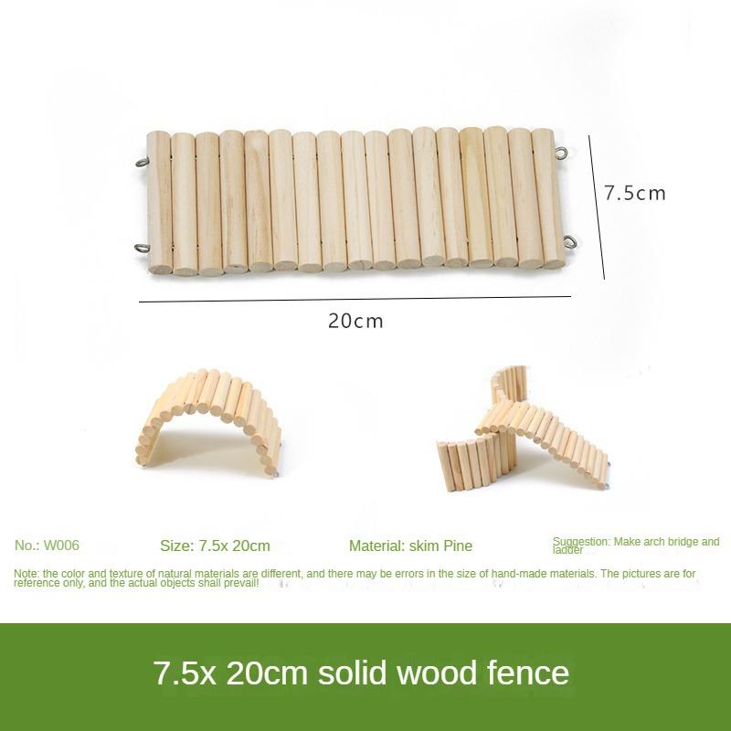 

Мебель для хомяка из цельного дерева, джунгарский хомяк, игрушка, украшение, белка, восхождение по лестнице, забор, пейзаж, перегородка, веревочная лестница 7.5x20cm