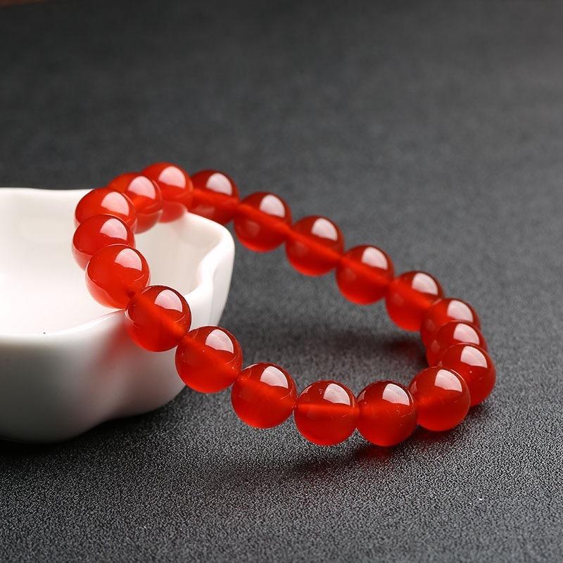 2026 Ximang Red Agate Bracelet Round Beads Chalcedony Black Ornament Scattered S2061316