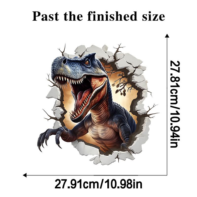 3D Dinosaurier Wandsticker für Kinderzimmer Kindergarten Schlafzimmer Wanddeko Wasserdichte Vinyl Toilettenaufkleber für Mülleimer Kreative Abziehbilder