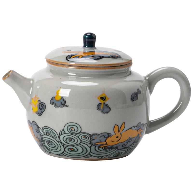 

Милый кролик китайский керамический чайник чайник набор для чайной церемонии чай улун с молоком Те Гуань Инь жасмин мультяшная чайная посуда тип Лили Дэн