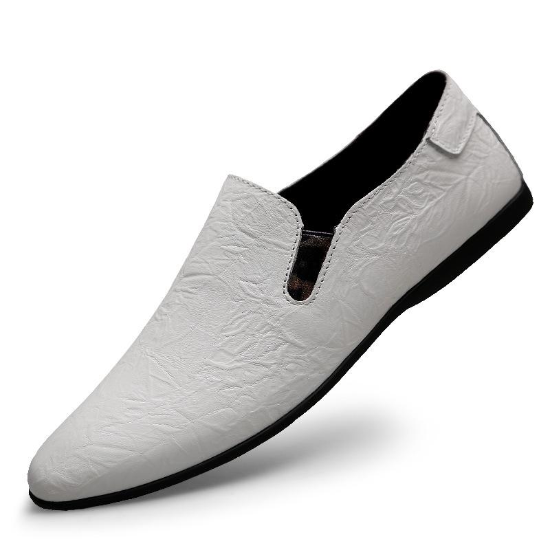 Men s Four Seasons Textured Leather Slip-On Loafers 44