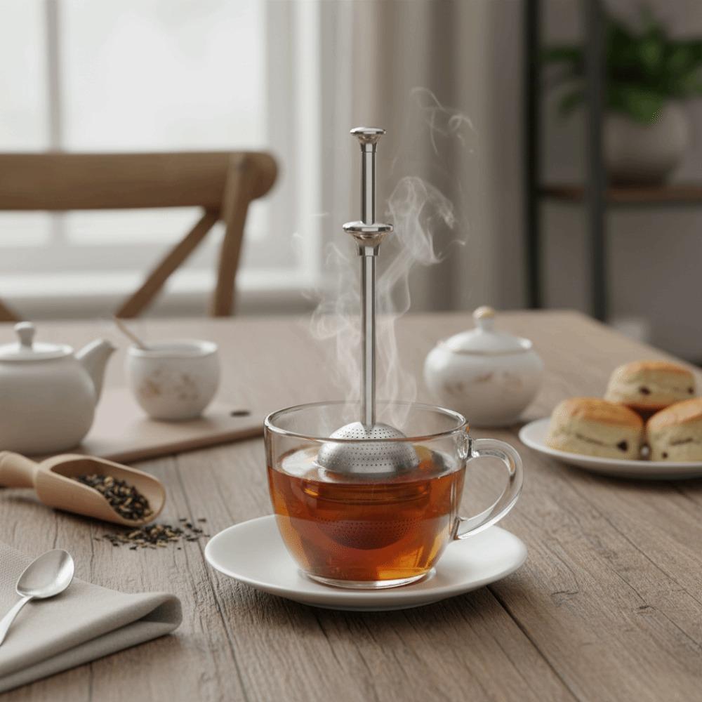 2PCS Fine Mesh Long Handle Tea Strainer Ball 304 Stainless Steel Tea Filter Office