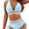 European & American Sexy Bikini Three-Piece Set with Split Long Dress Swimsuit - Women's 2025 Collection.