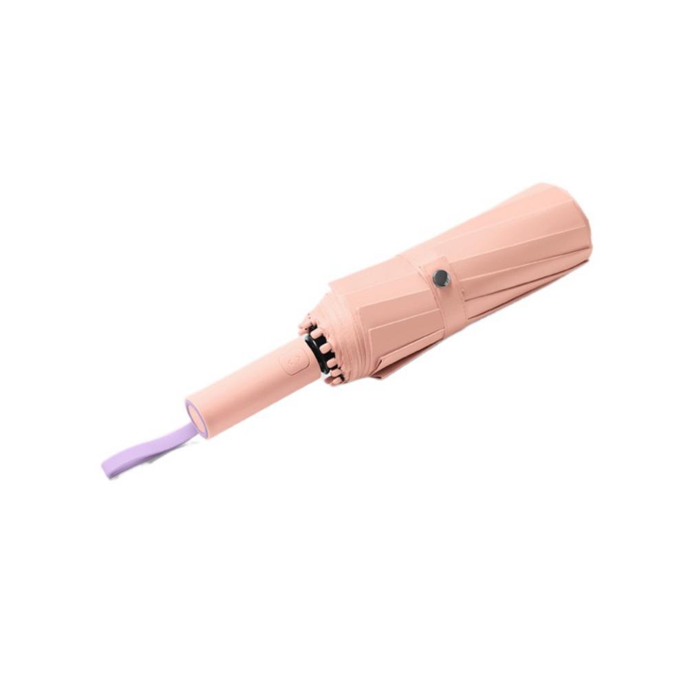 

Усиленный автоматический складной зонт 72 спицы Зонт с защитой от солнца Ветрозащитный зонт Бизнес розовый