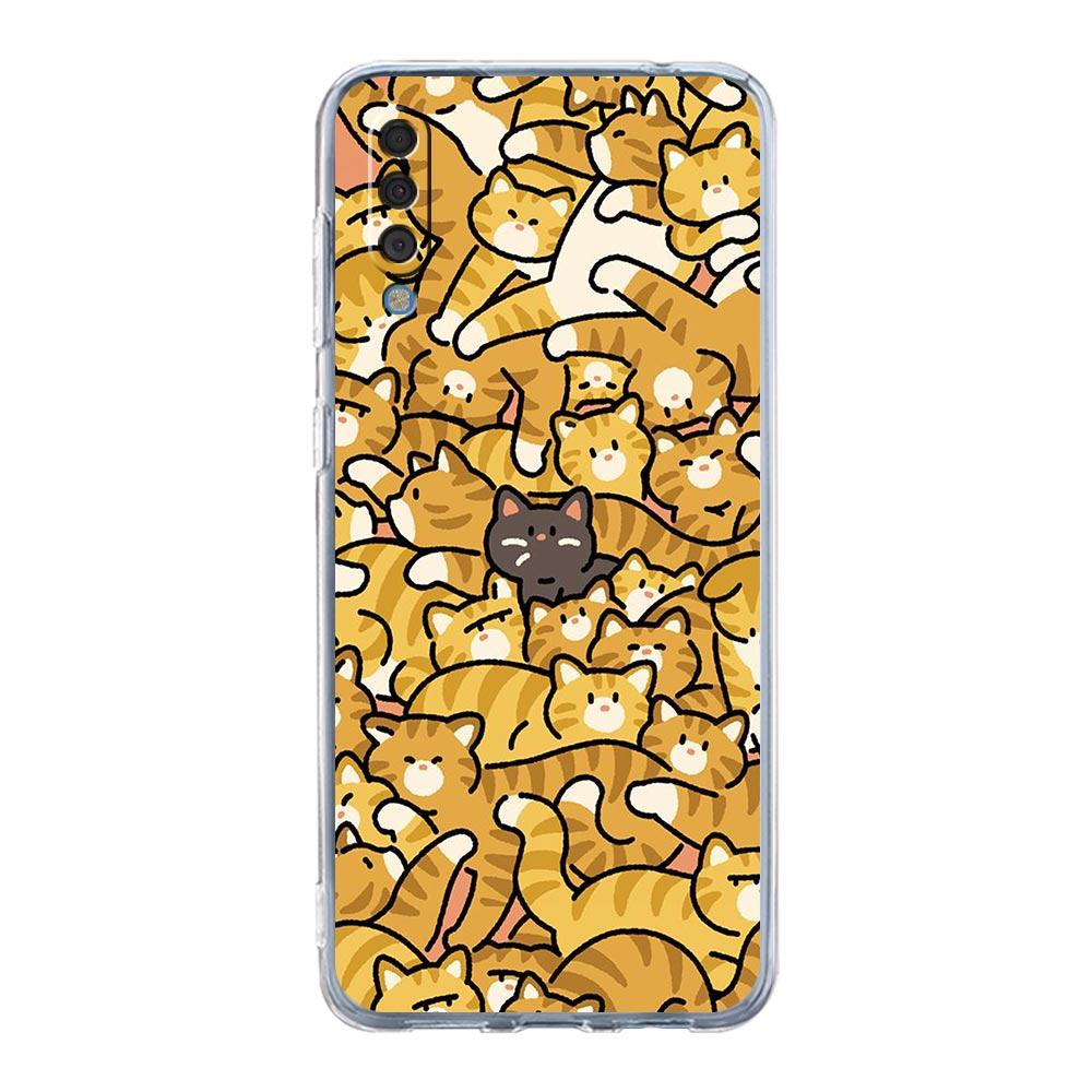 Cat-Printed Phone Case For Samsung A14 5G A12 A22 A32 A34 A42 A52 A54 A50 A70 A30 A40 A20E A10S A20S A02S A04S Silicone Cover