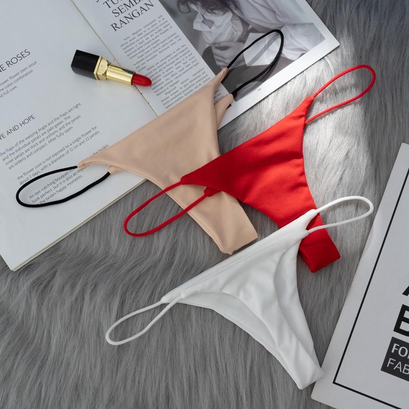 Kvinner Sømløs Tanga Hot Fristelse Bikini T-bak Lav midje G-streng Sexy Truser