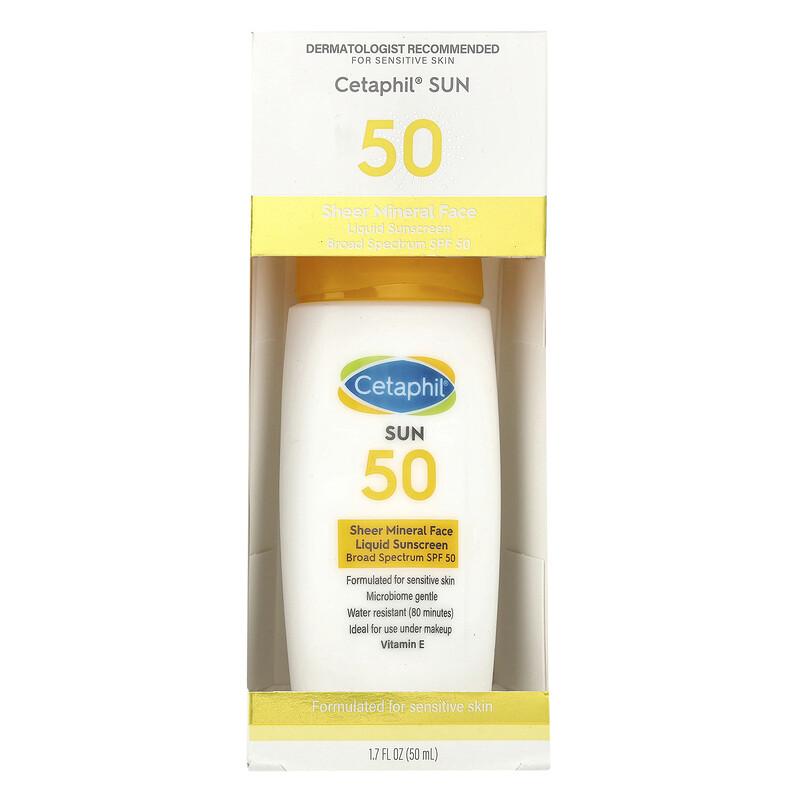 Sheer Mineral Face Liquid Sunscreen, SPF 50, 1.7 Fl Oz (50 Ml)