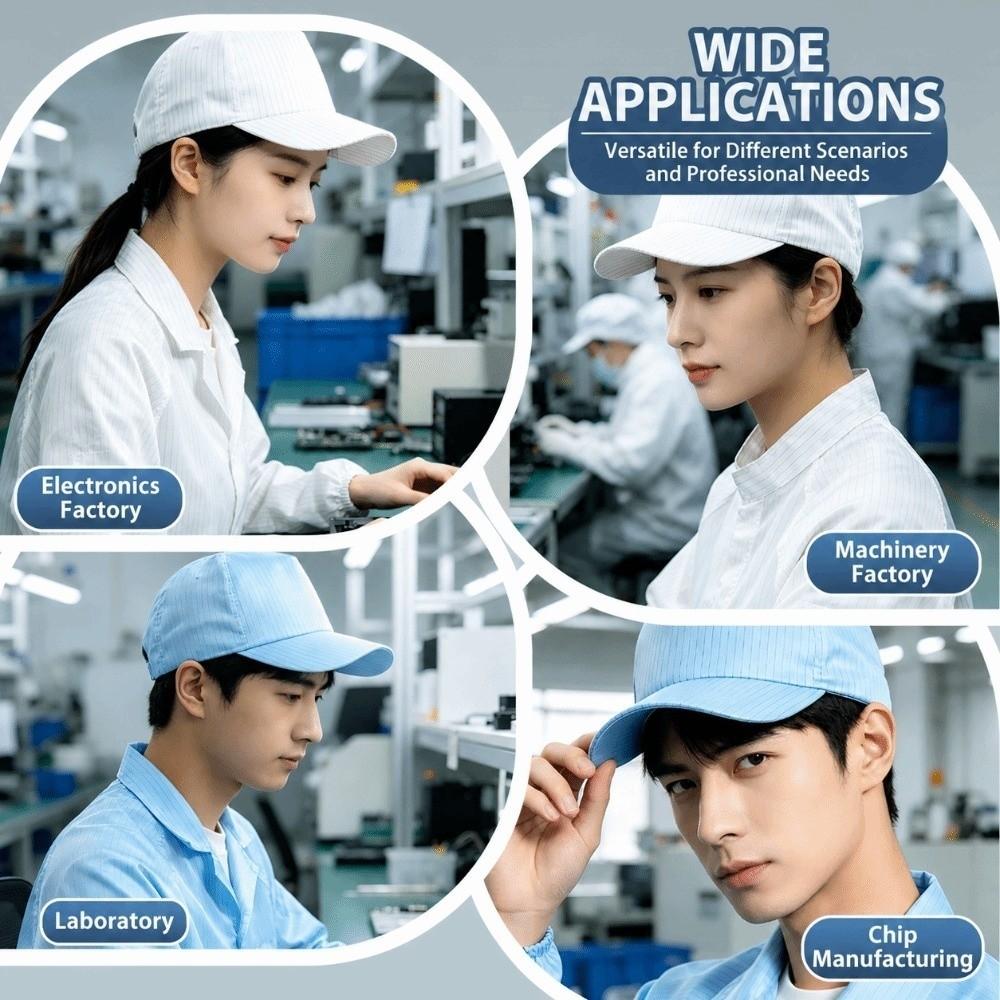 Anti Static Work Hat Hard Tongue Chef Hat Hygienic Baseball Cap  Dust Free Workshop