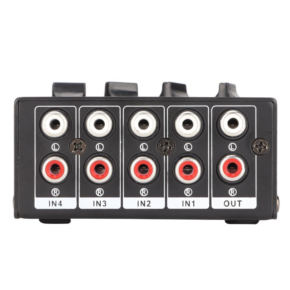 Separate Volume Knobs Stereo Mini Mixer Support 4 in 1 Out Stereo Splitte Recording Studio