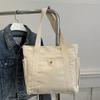 Minimalist Commuter All-match Large Canvas Tote Elegant Literary Shoulder Pouch Stylish Cloth Bag for College Students Classroom