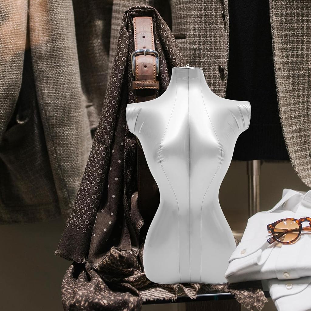 Female Mannequin Torso, 27'' Height Inflatable Half Body Model Shirt Form Display Soft Body Clothing for Upper Body Clothing Window Display Props