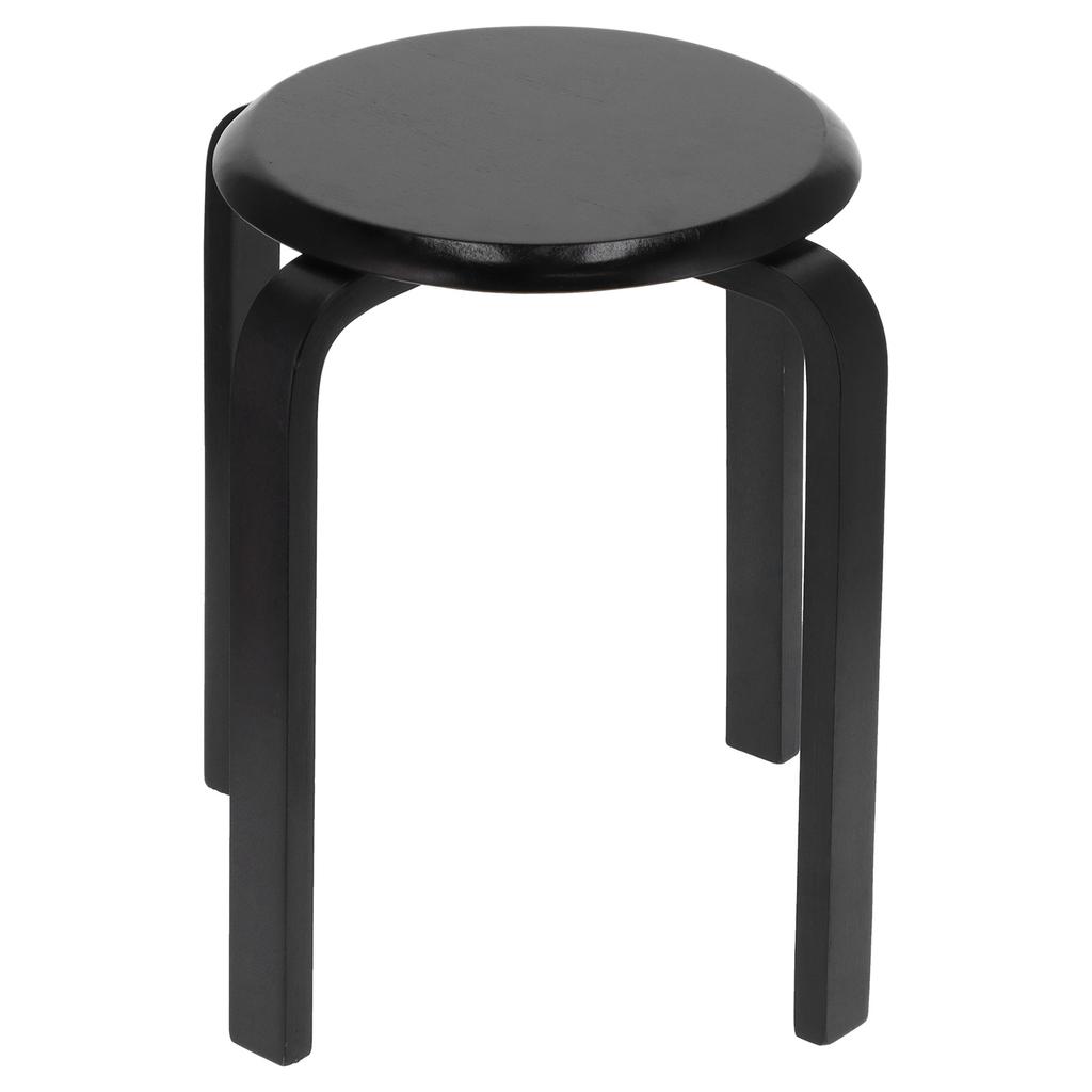 Bar Stool Anti Slip Bent Wood Stacking Chair Stackable Stool for Kitchen Office Party(Black )