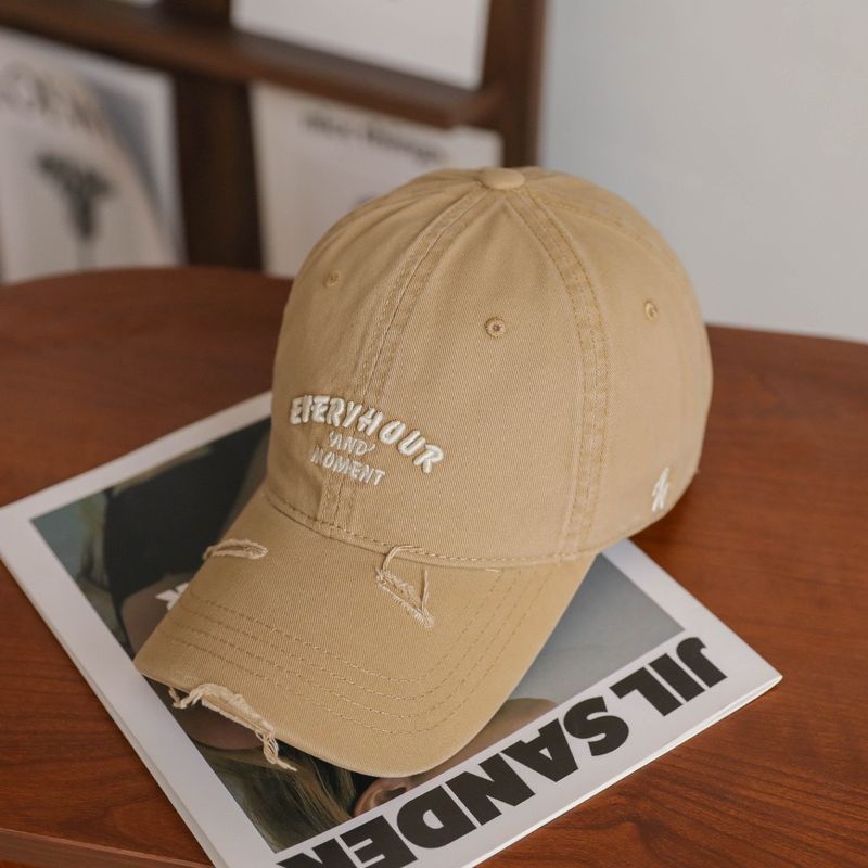 

Сделайте Старые Рваные Письма Вышивка Бейсболка с Пиком Широкие Поля Показать Лицо Миниатюрный Корейский Стиль Серия Легче всего для Сочетания Большой Обхват Головы Khakis