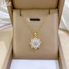 Shining Flower Zircon Full Diamond Light Luxury Temperament Gorgeous Full Diamond Necklace Female Versatile Collarbone Chain Titanium Steel