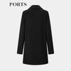 Ports Women's Fall 2025 Black Wool & Cashmere Lapel Coat