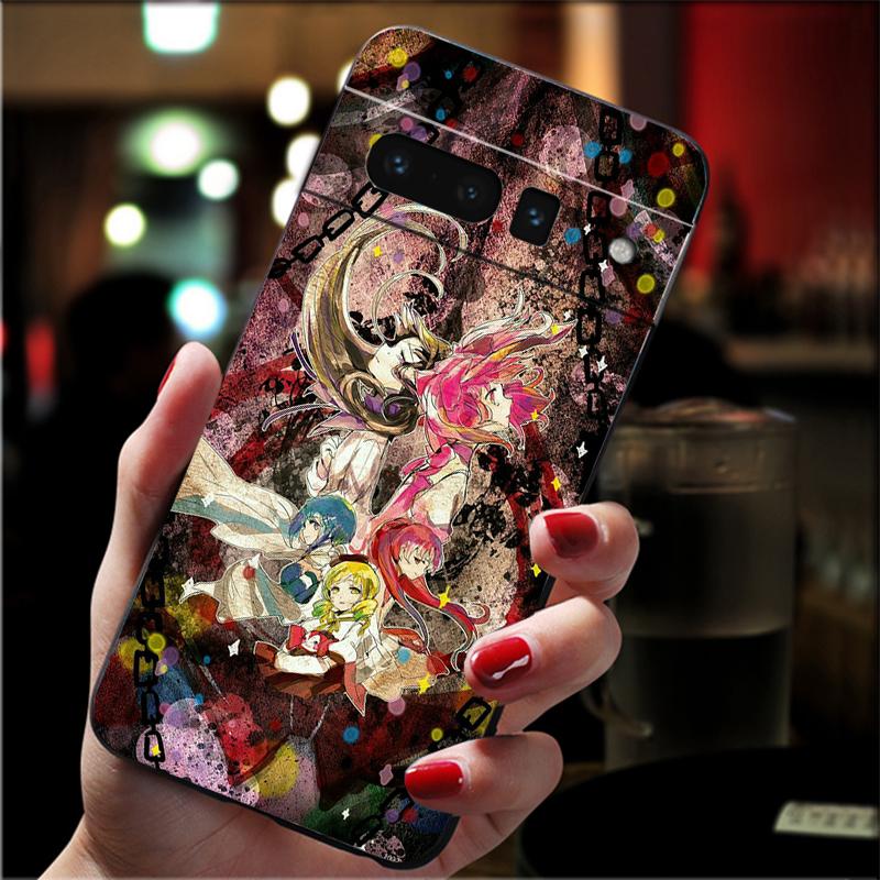 For Google Pixel 10 9 Pro XL Silicone Phone Soft Case For Google Pixel 9A 8A 7A 6A 5 Cover Shell Puella Magi Madoka Magica