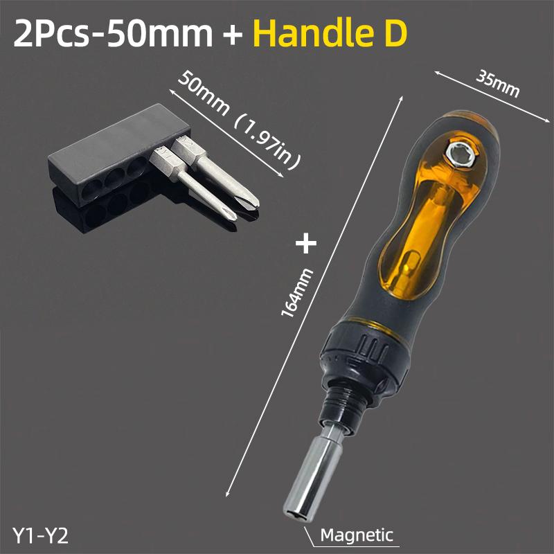 Y Shaped Screwdriver Bits Set Magnetic 1/4” Hex Shank Y Tip Head Y1 Y2 50mm S2 Steel Screw Driver Bit Ratchet Wrench Hand Tools