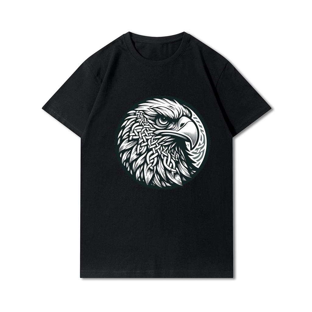 100% Cotton Summer Men T Shirts Viking Vintage Skull Beard with Headphone Printed Casual Top Tees