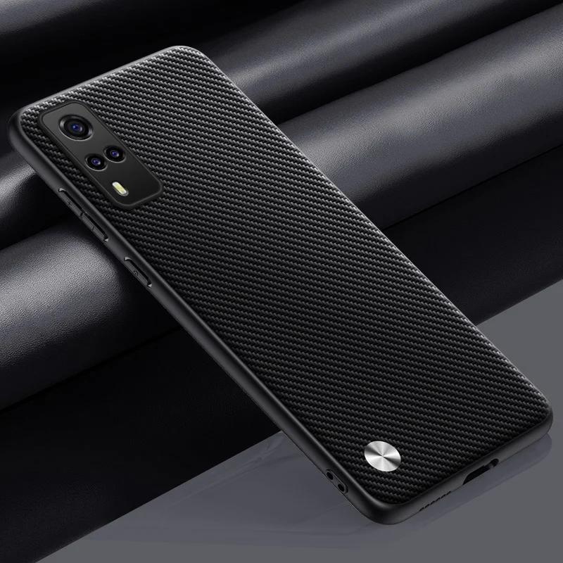 Coque de protection mate en silicone pour téléphone Vivo Y53S 5G Y51A, étui de luxe en cuir PU pour Vivo Y31 Y51 Y51S Y53S 4G, coque arrière