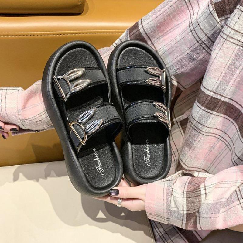 Fashion Buckle Outer Wear Beach Sandals Platform Slippers Outer Wear Women's Summer and Autumn New