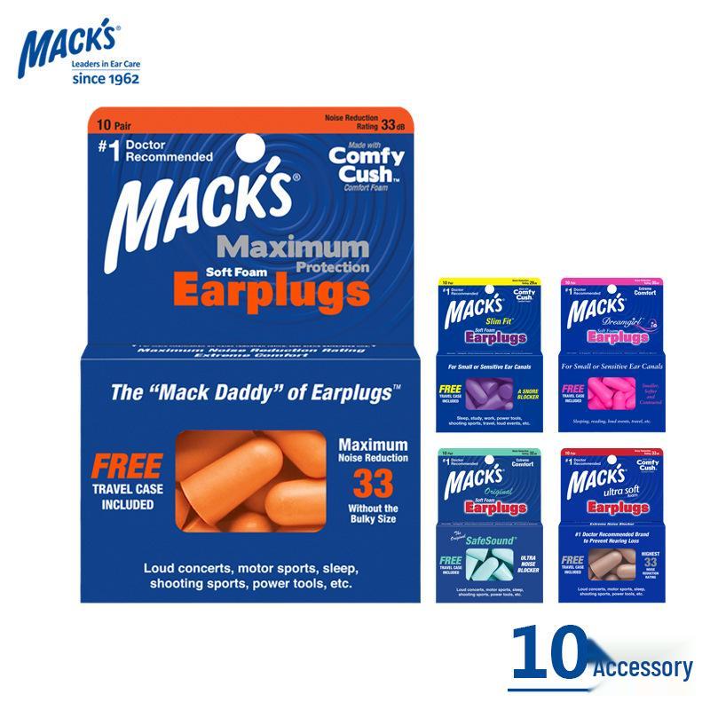 

Беруши MACKS для снижения шума, для сна и общежитий Foam 10 Pairs Beige