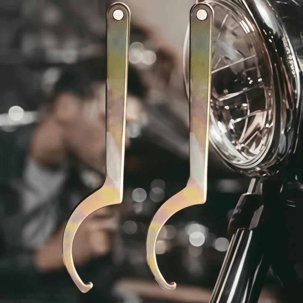 Upgraded Motorcycle Shock Adjustment Spanner Wrench, Heavy Duty Spring Adjuster Tool, Rust-Proof High Strength Steel, Universal Fit