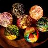 LED Wood Stand Luminous Crystal Ornaments Detachable Glaze Beads Glass Sphere Figurine  Xmas Gift