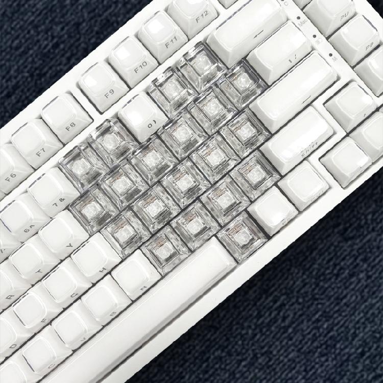 Ergonomic Original Profile 21 Key Backlit Keycaps Transparents PC Material With Storage Pouch For Office